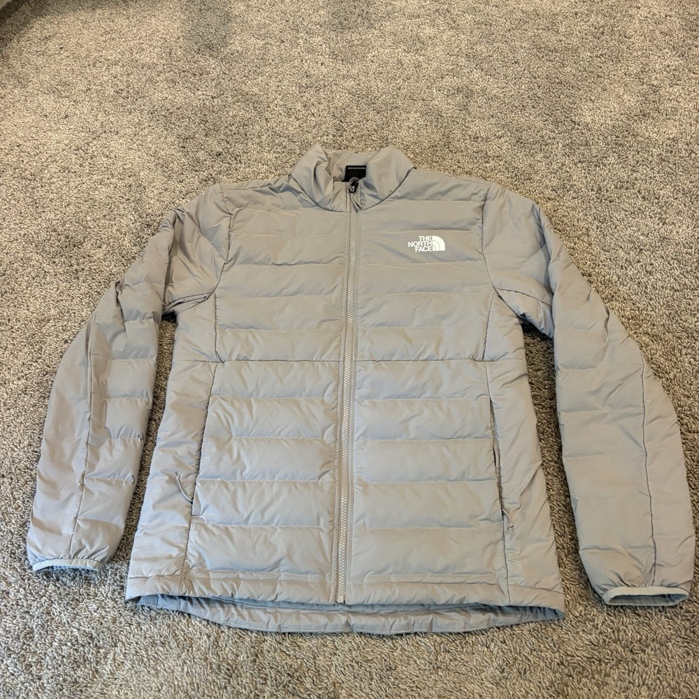 North Face Men's "Belleview" Stretch Light Gray 600 Down Jacket Size Medium M